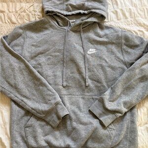 Nike Gray Pullover Hoodie with White Swoosh
